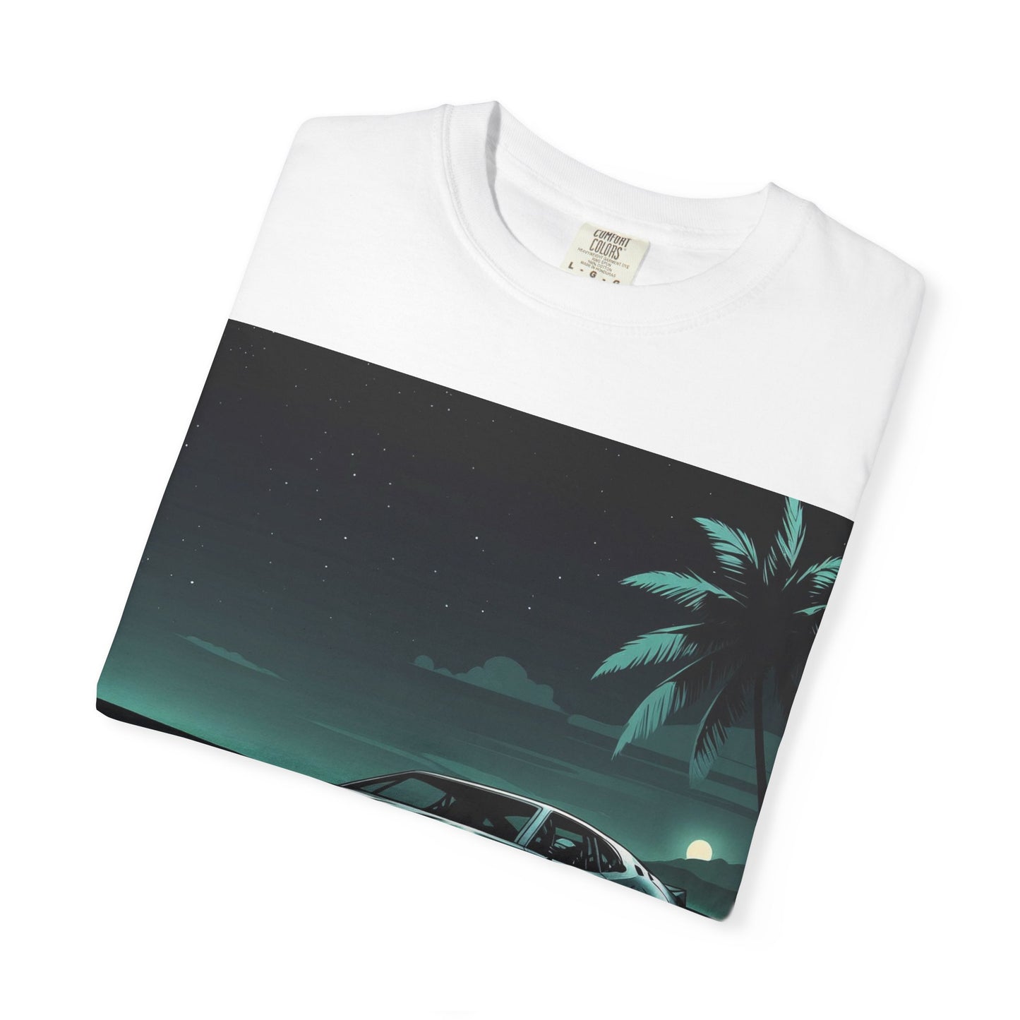 Car Driving Hawaiian Beach Night Unisex T-shirt