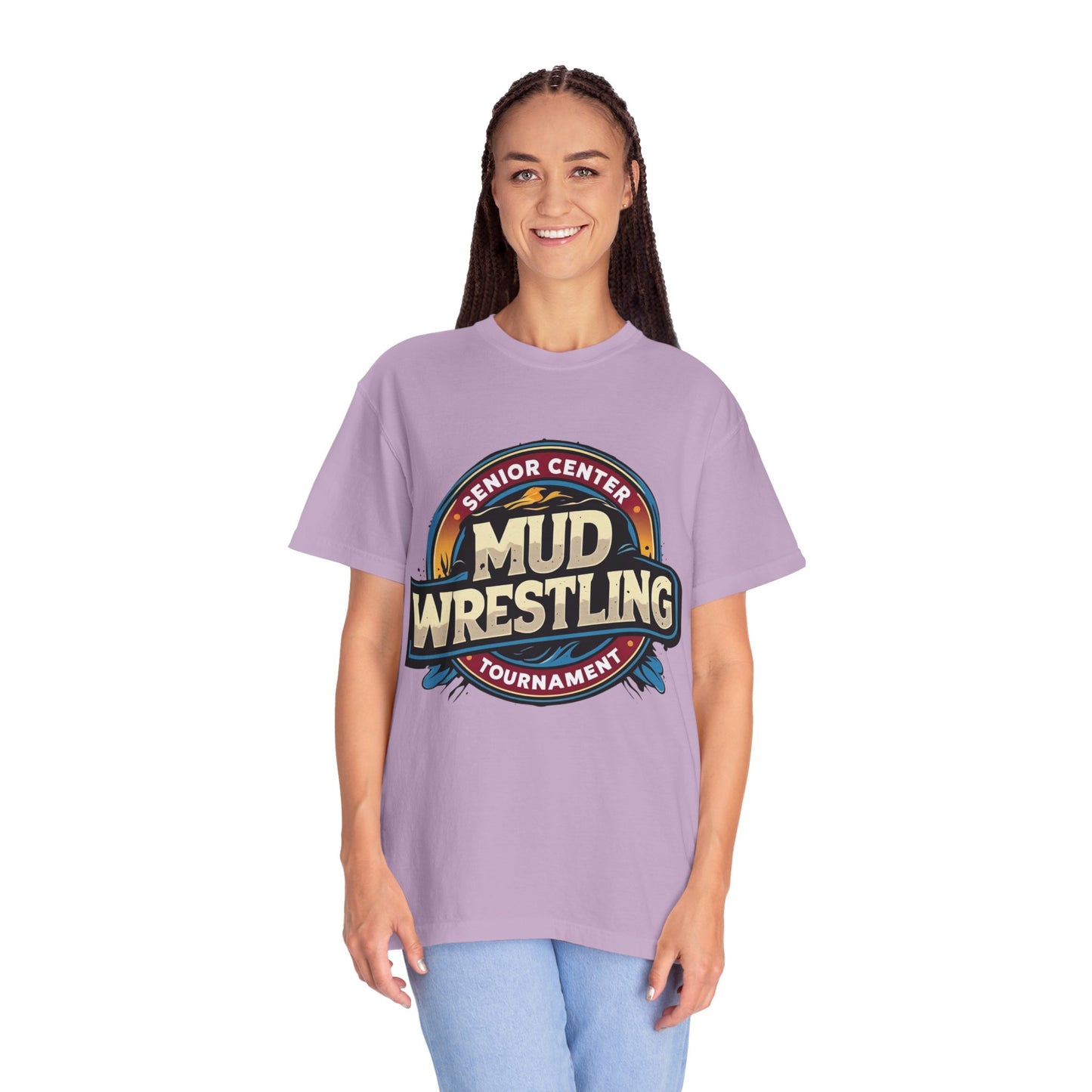 Senior Center Mud Wrestling Tournament Humorous T-Shirt
