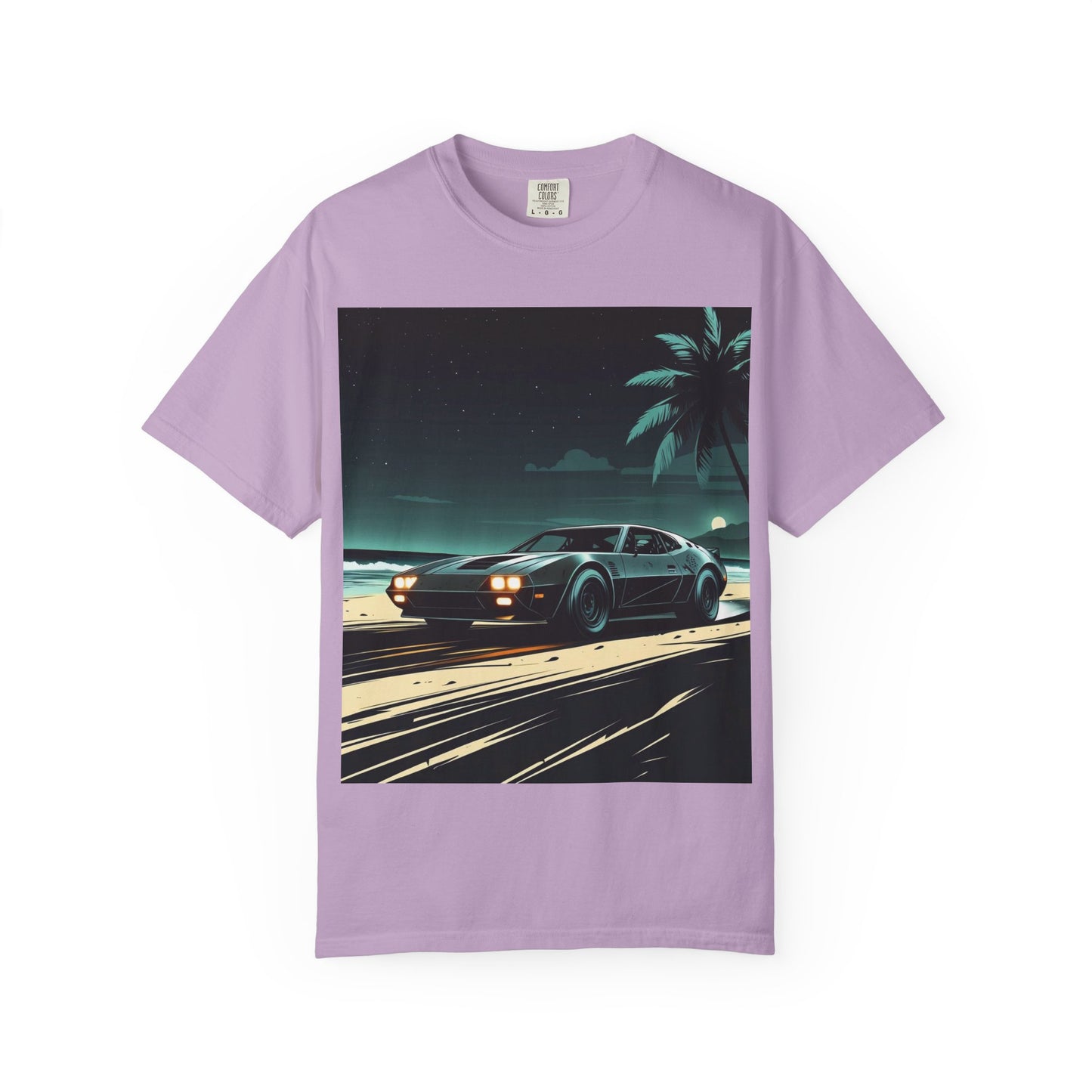 Car Driving Hawaiian Beach Night Unisex T-shirt