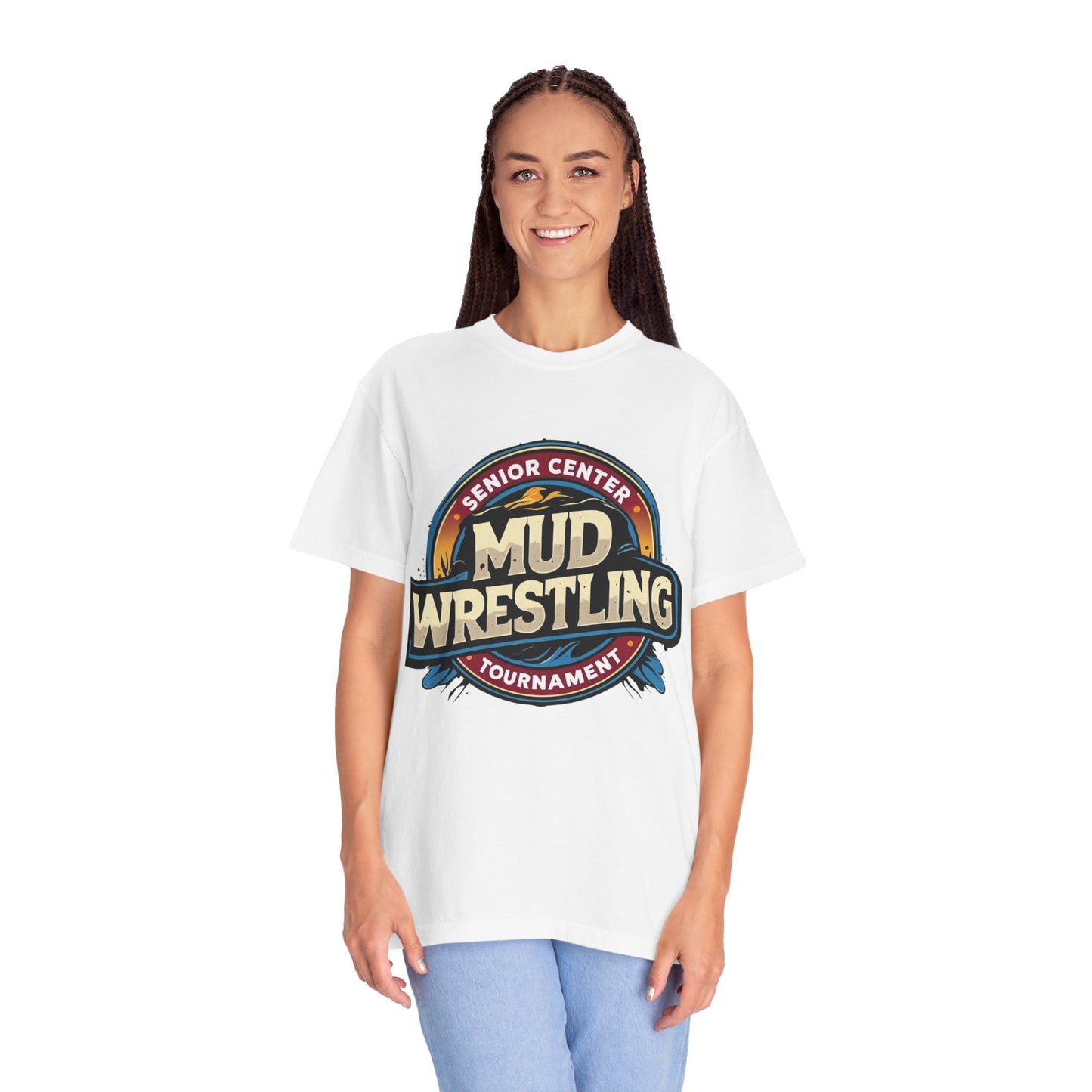 Senior Center Mud Wrestling Tournament Humorous T-Shirt