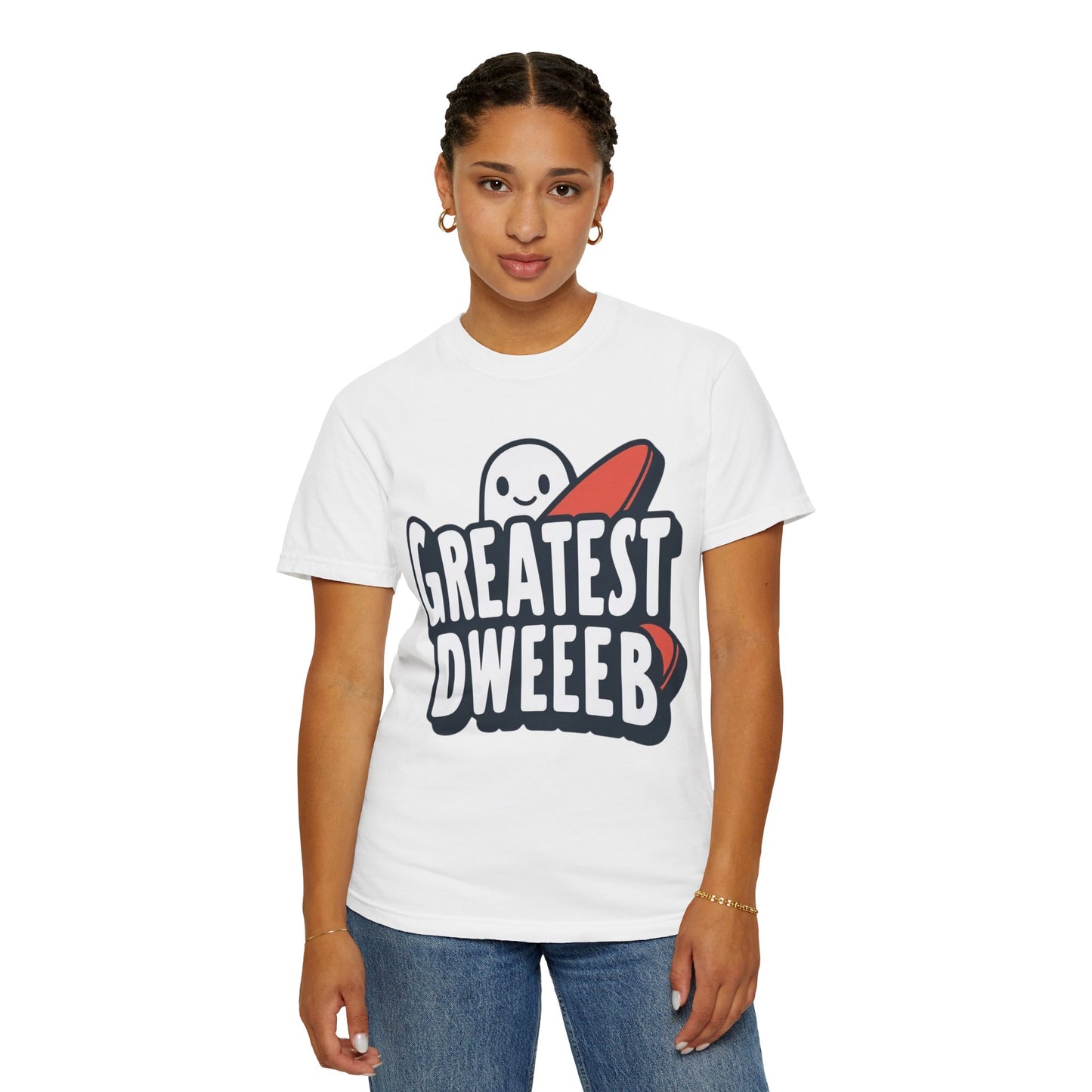 Ghostly Humor Unisex T-shirt - Greatest Dweeb Graphic Tee, Funny Gift, Casual Wear, Streetwear, Halloween Fashion