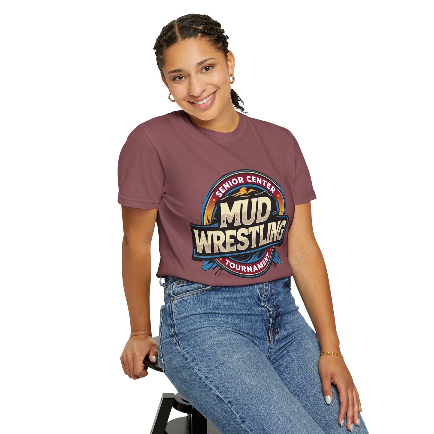 Senior Center Mud Wrestling Tournament Humorous T-Shirt