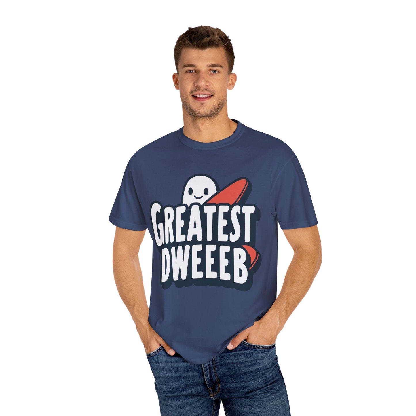Ghostly Humor Unisex T-shirt - Greatest Dweeb Graphic Tee, Funny Gift, Casual Wear, Streetwear, Halloween Fashion