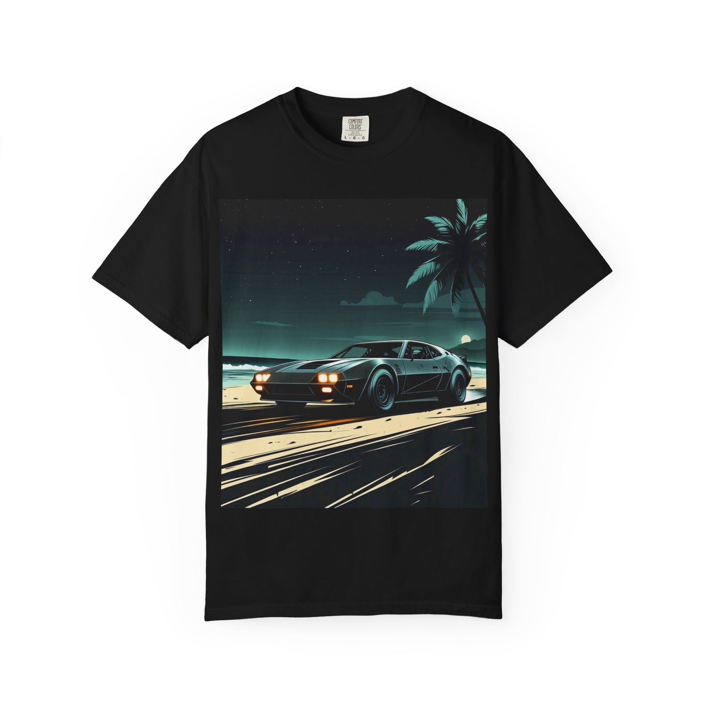 Car Driving Hawaiian Beach Night Unisex T-shirt