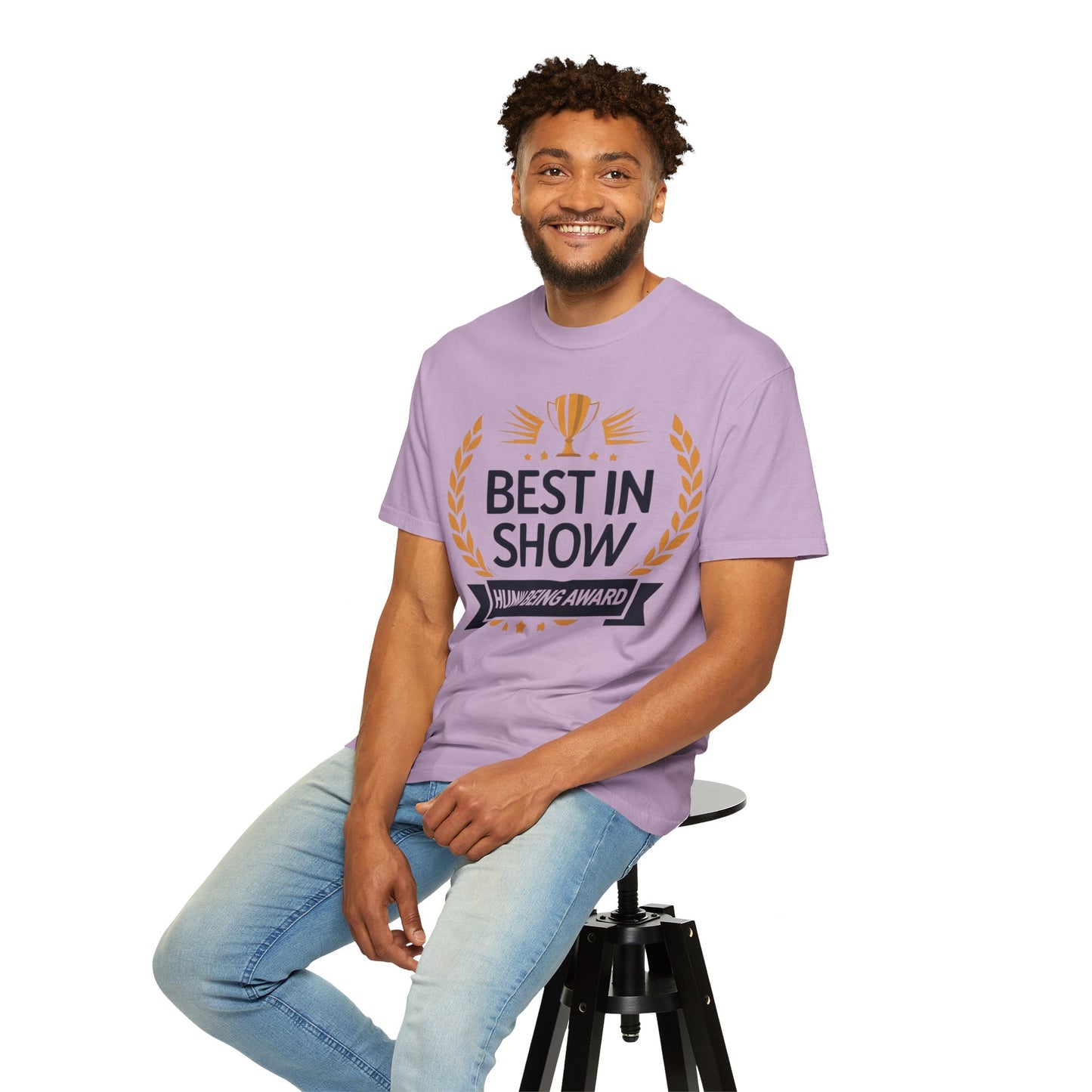 Humorous T-Shirt - Best In Show Human Being Award Unisex Garment-Dyed