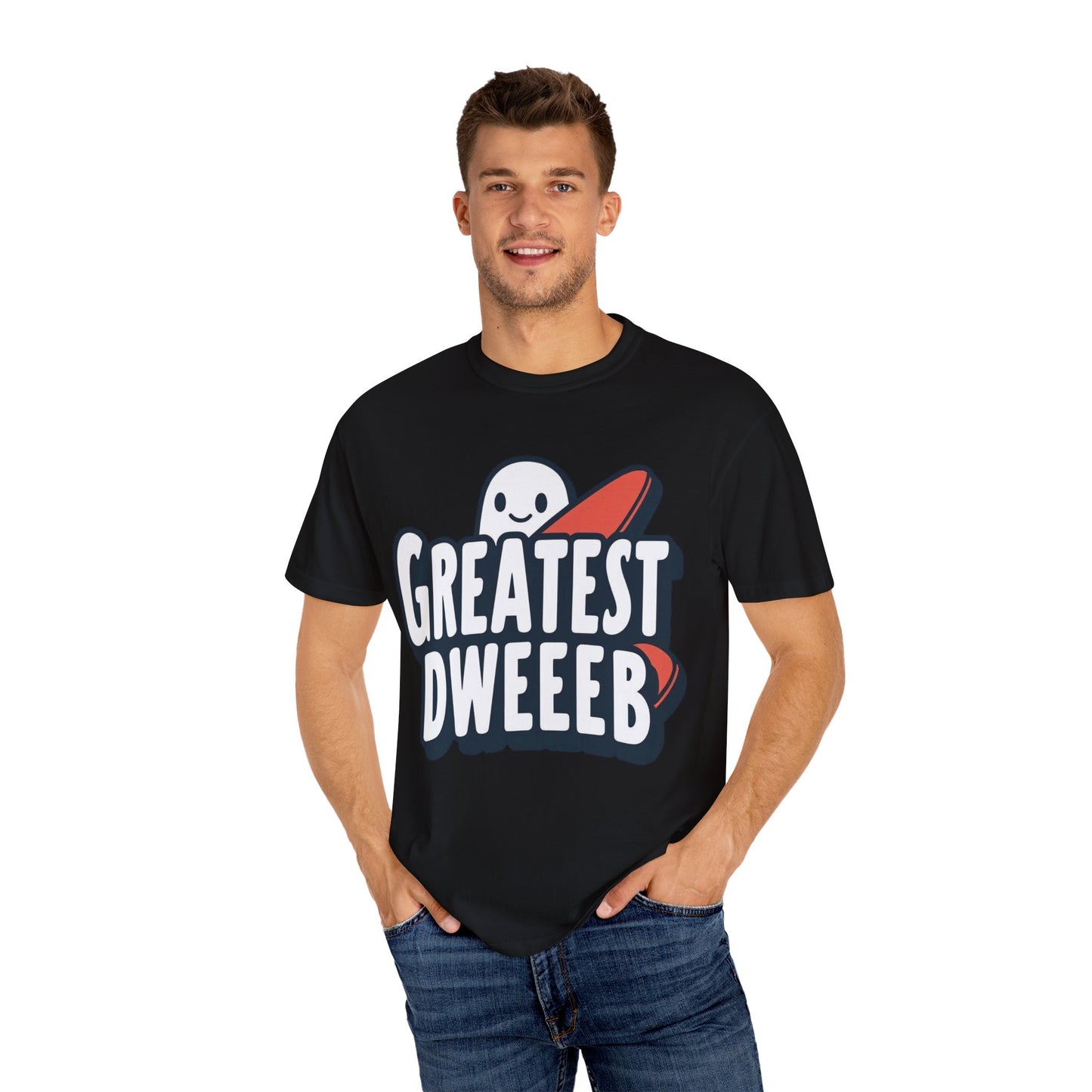 Ghostly Humor Unisex T-shirt - Greatest Dweeb Graphic Tee, Funny Gift, Casual Wear, Streetwear, Halloween Fashion