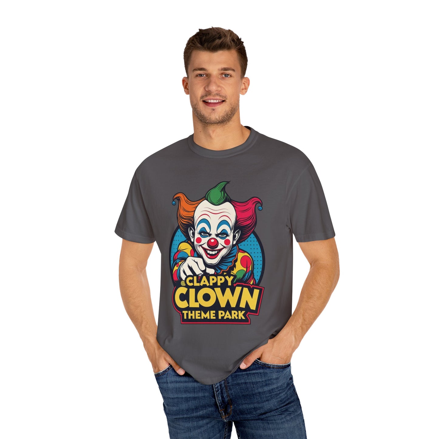 Clappy Clown Theme Park T-Shirt for Halloween