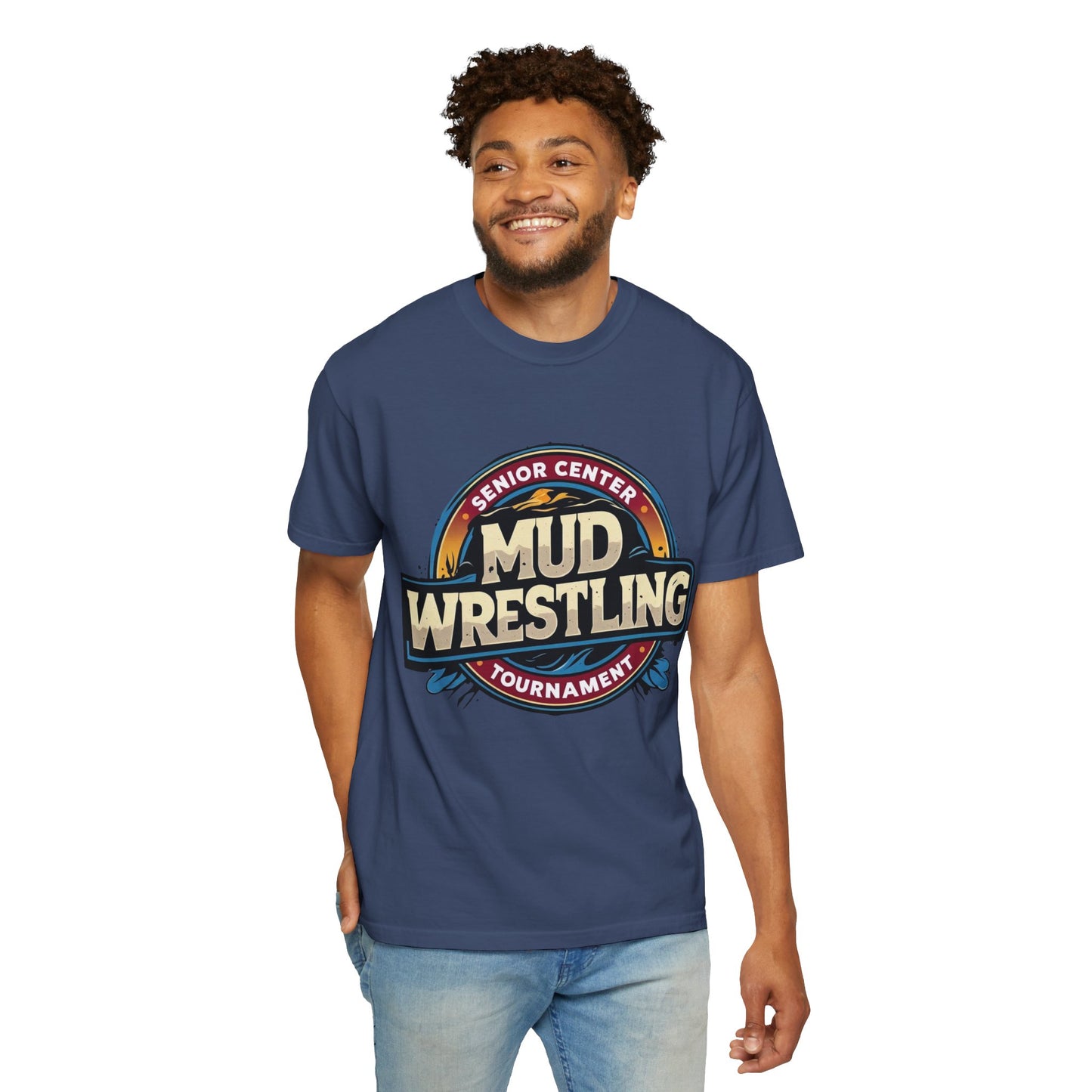 Senior Center Mud Wrestling Tournament Humorous T-Shirt