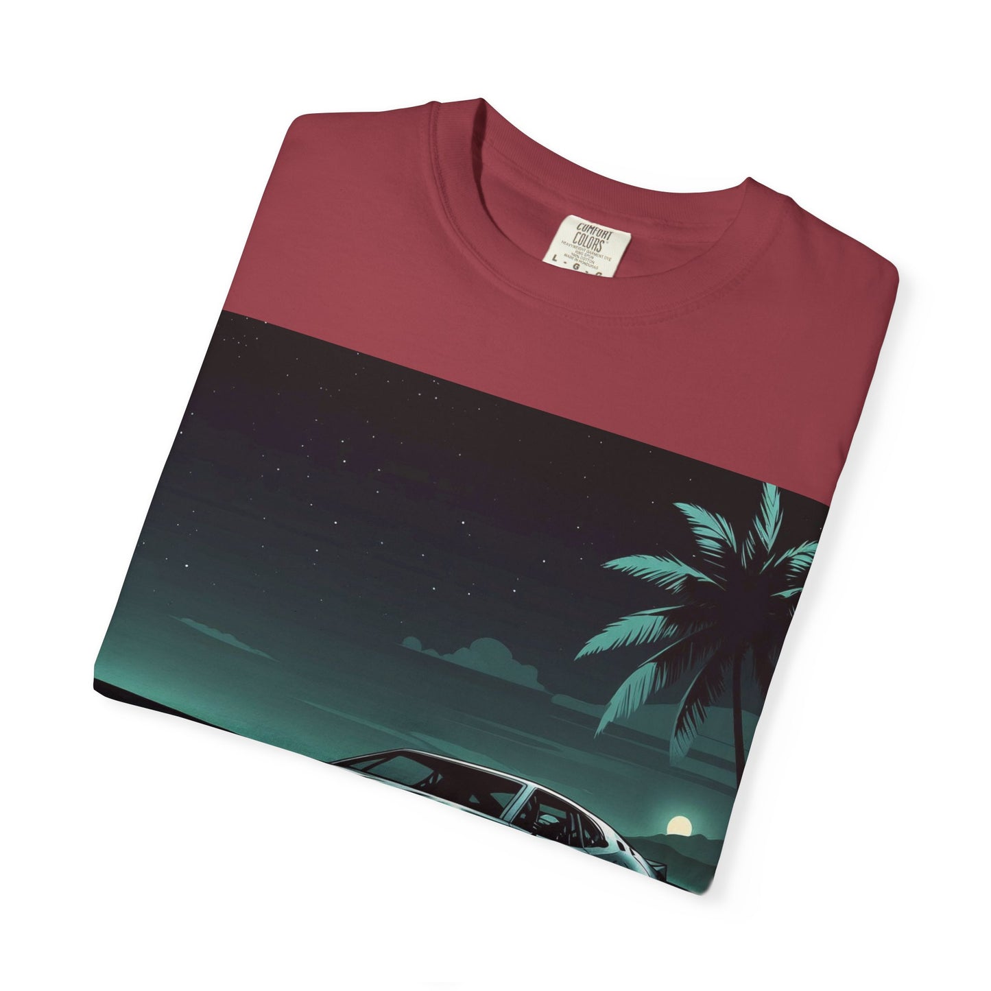 Car Driving Hawaiian Beach Night Unisex T-shirt