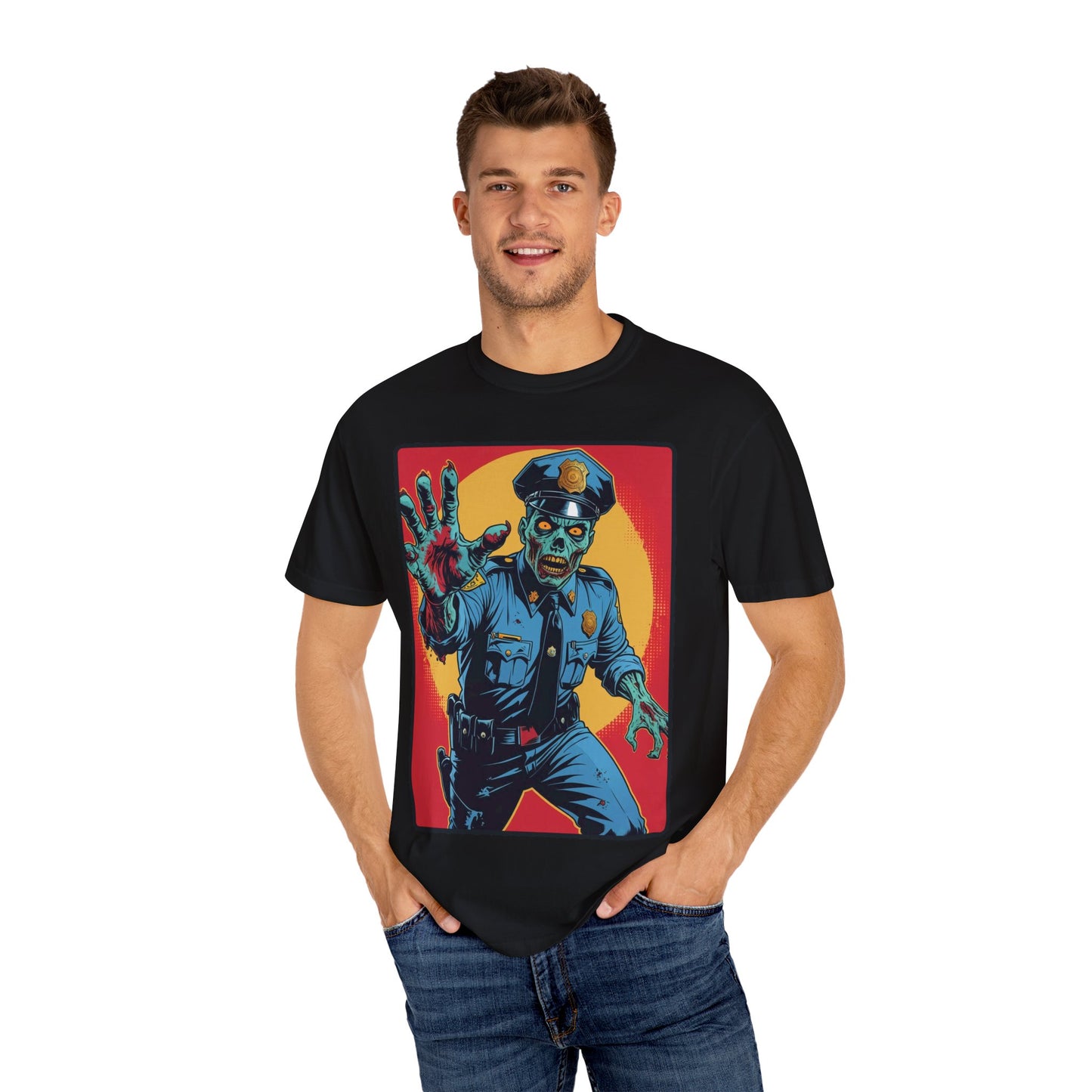Police Officer Zombie Halloween T-Shirt - Unisex