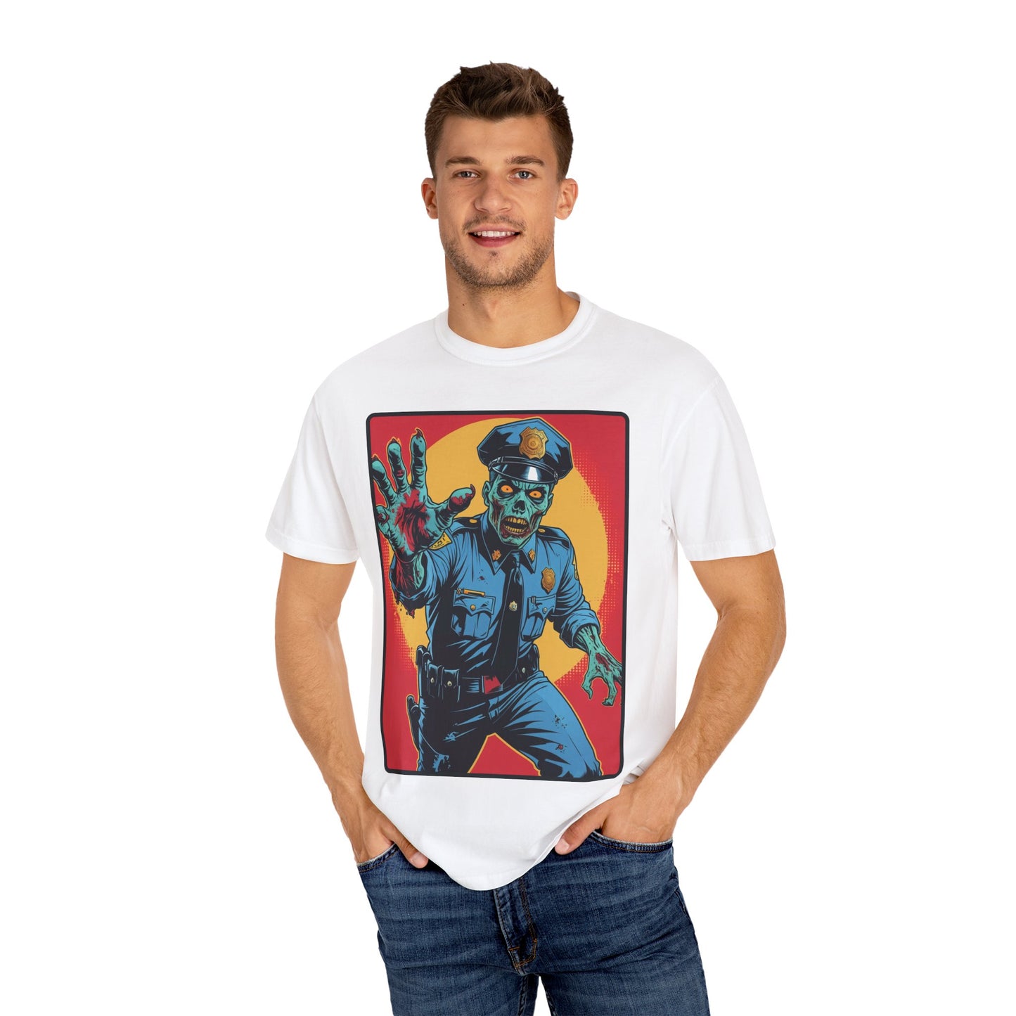 Police Officer Zombie Halloween T-Shirt - Unisex