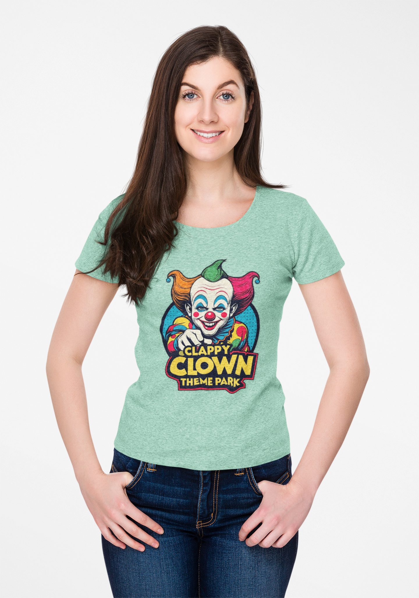 Clappy Clown Theme Park T-Shirt for Halloween