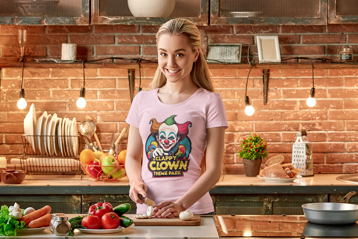 Clappy Clown Theme Park T-Shirt for Halloween