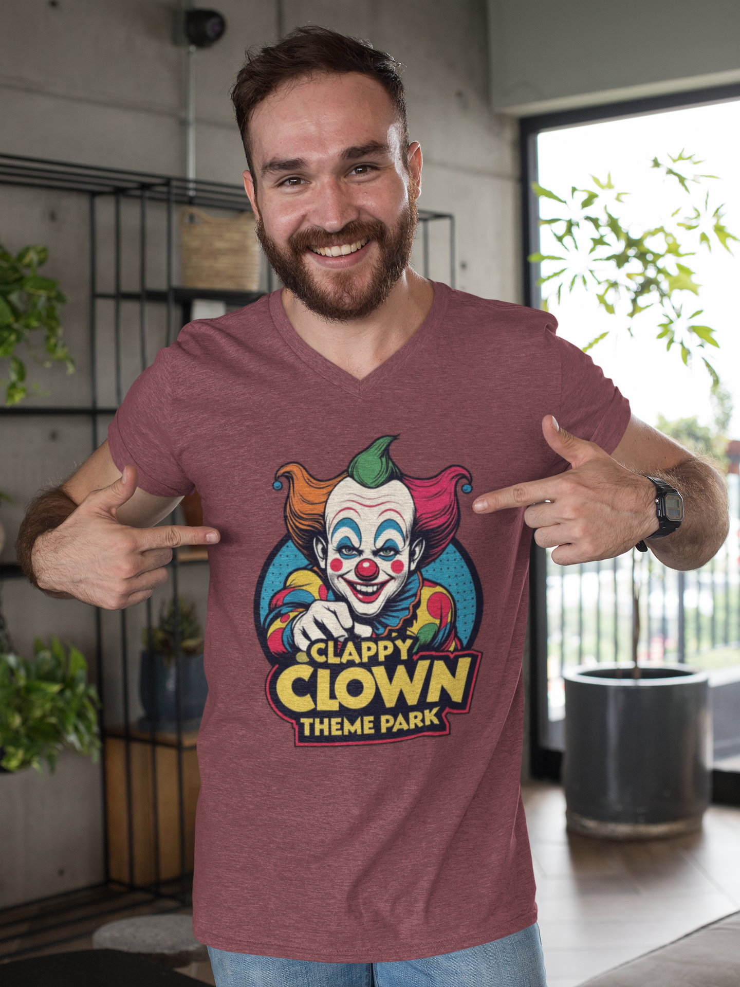 Clappy Clown Theme Park T-Shirt for Halloween