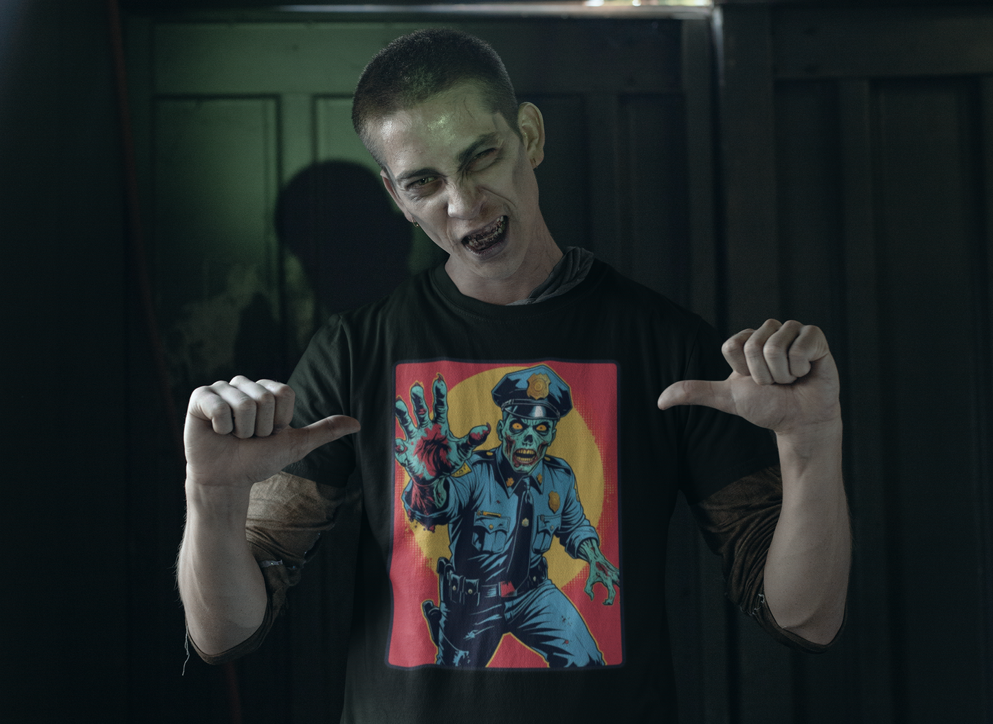 Police Officer Zombie Halloween T-Shirt - Unisex