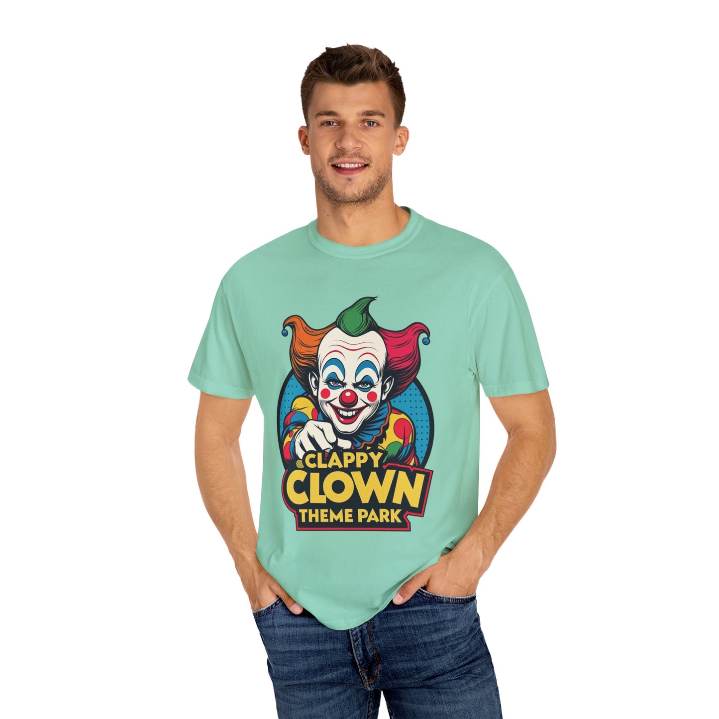 Clappy Clown Theme Park T-Shirt for Halloween
