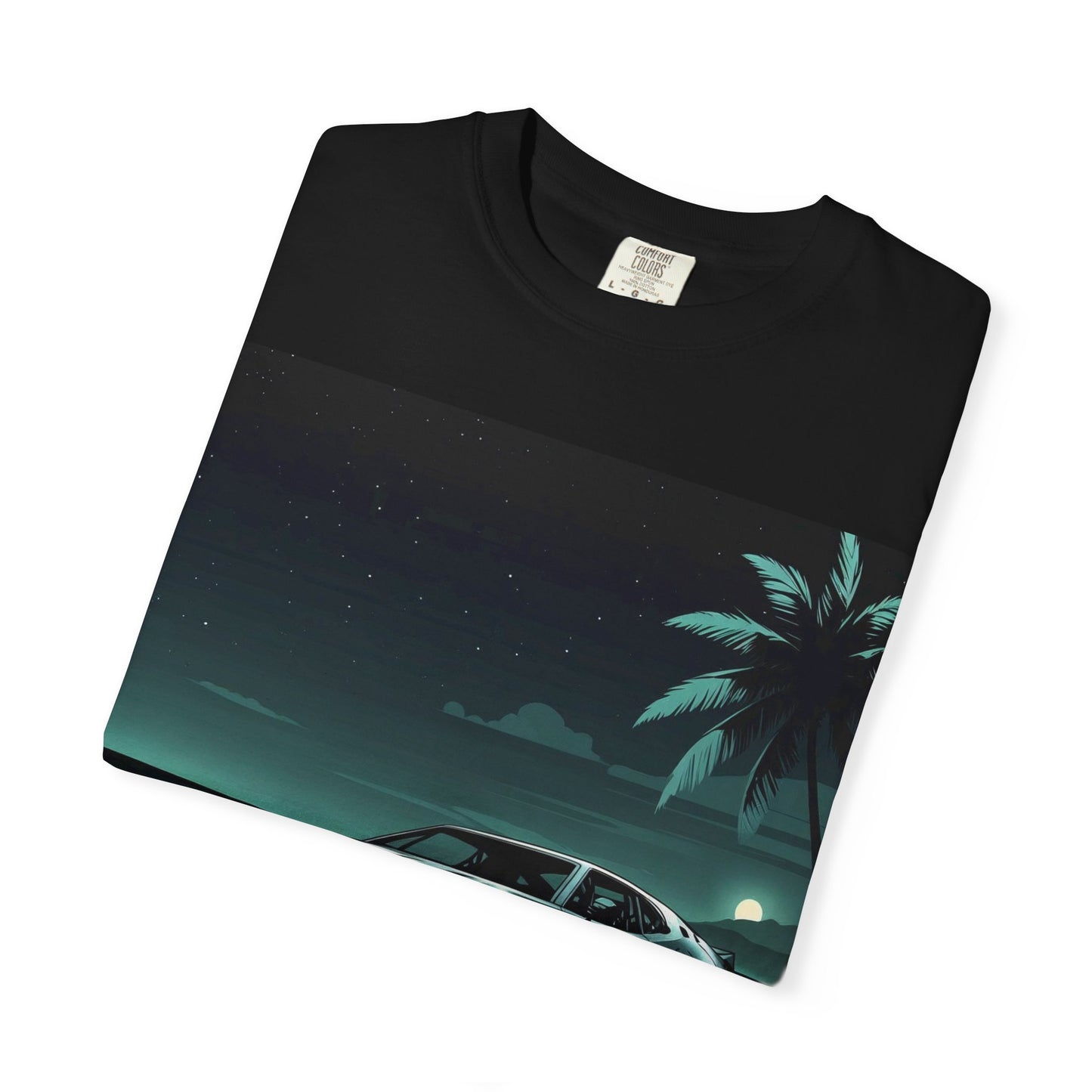 Car Driving Hawaiian Beach Night Unisex T-shirt