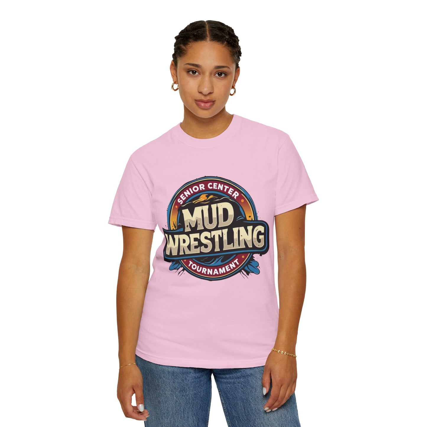 Senior Center Mud Wrestling Tournament Humorous T-Shirt
