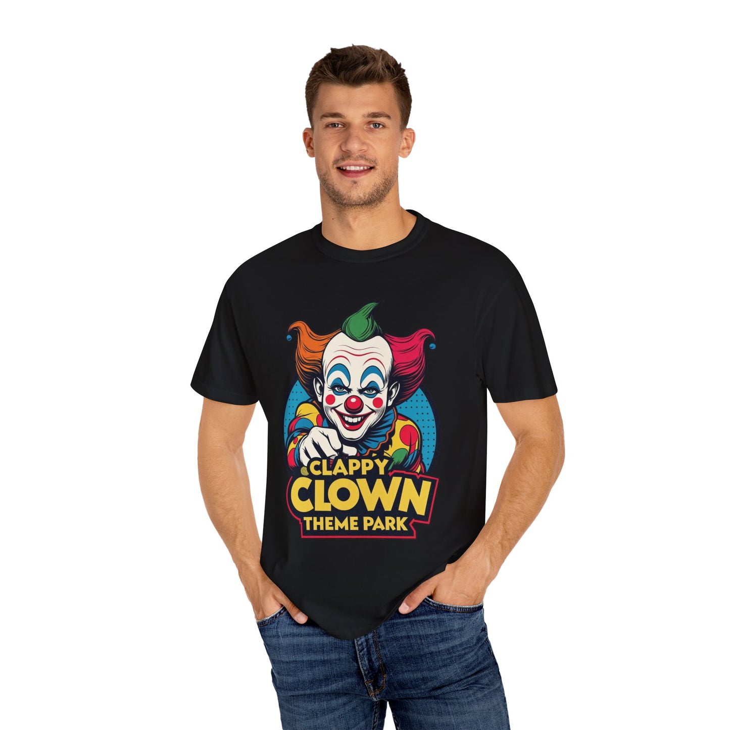 Clappy Clown Theme Park T-Shirt for Halloween