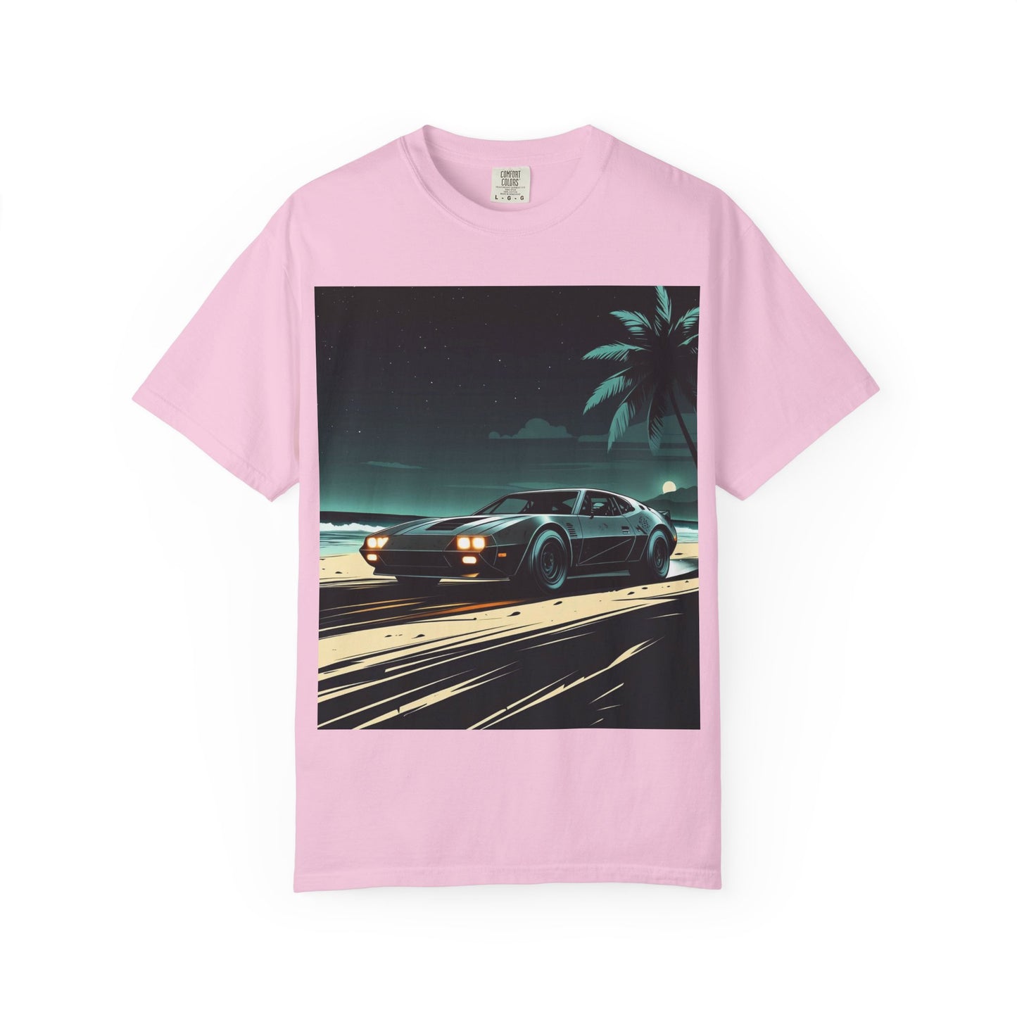 Car Driving Hawaiian Beach Night Unisex T-shirt