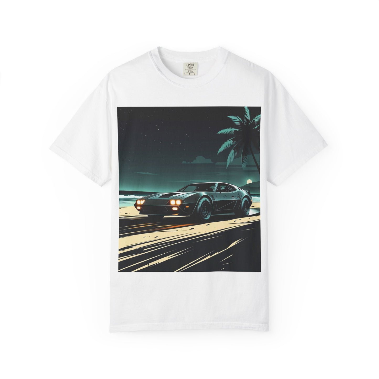 Car Driving Hawaiian Beach Night Unisex T-shirt