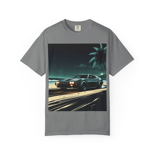 Car Driving Hawaiian Beach Night Unisex T-shirt