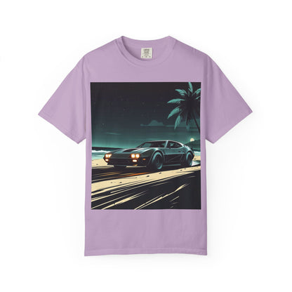 Car Driving Hawaiian Beach Night Unisex T-shirt