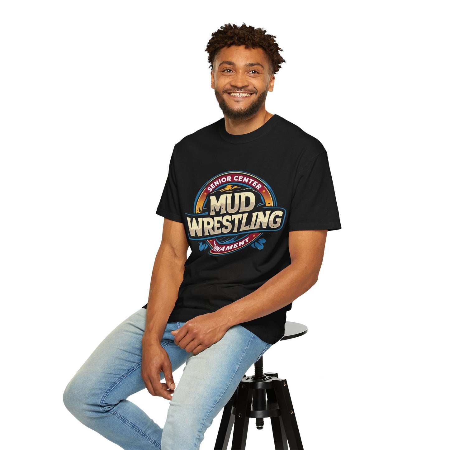 Senior Center Mud Wrestling Tournament Humorous T-Shirt