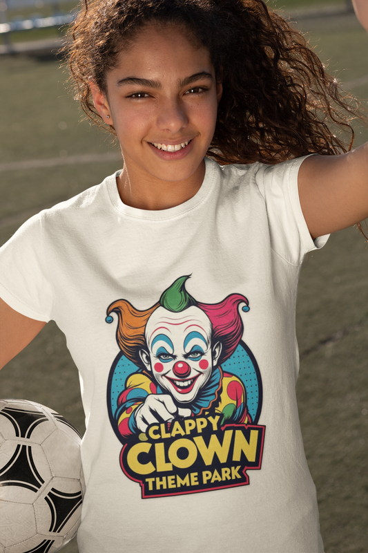 Clappy Clown Theme Park T-Shirt for Halloween