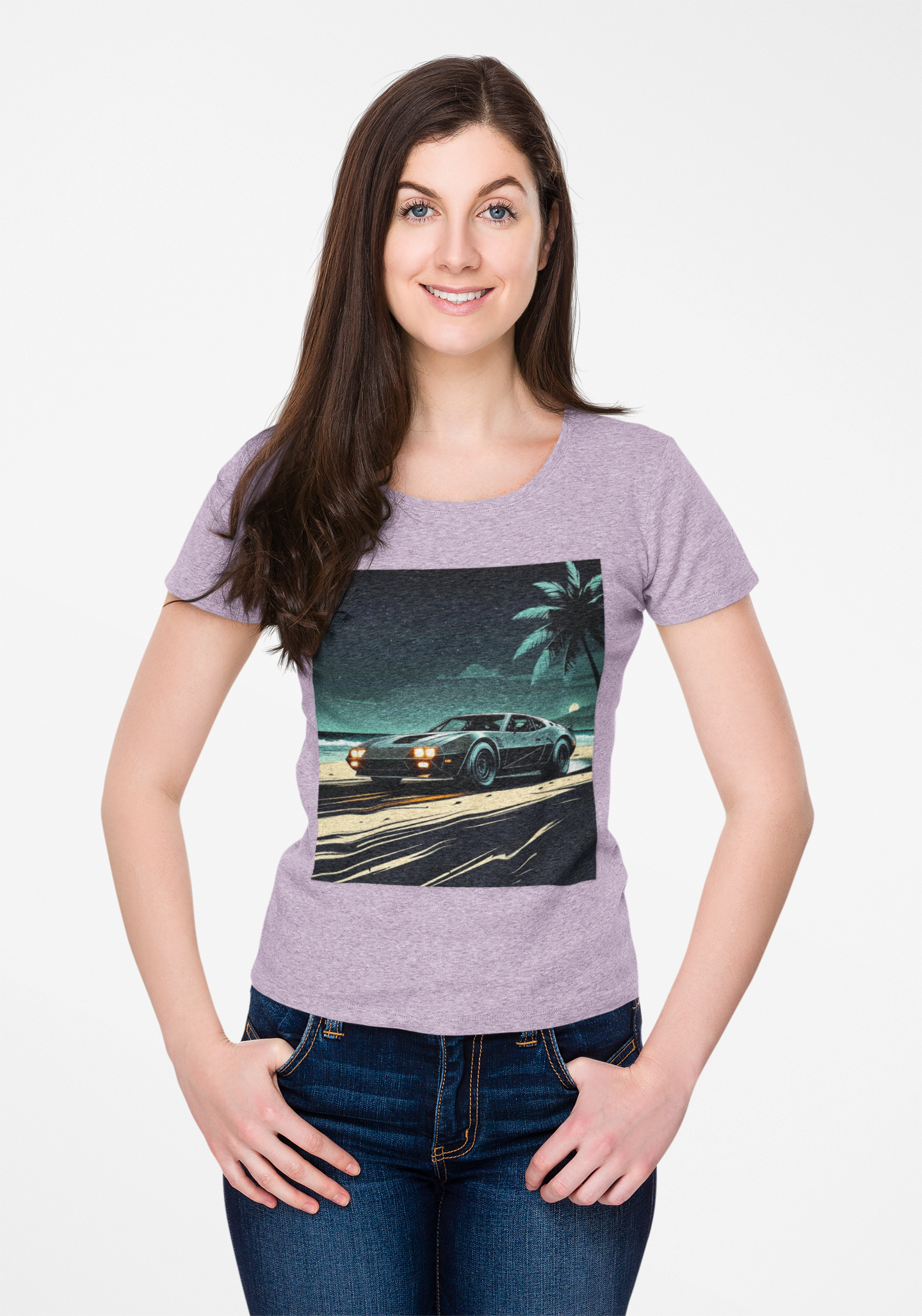 Car Driving Hawaiian Beach Night Unisex T-shirt