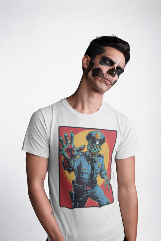 Police Officer Zombie Halloween T-Shirt - Unisex