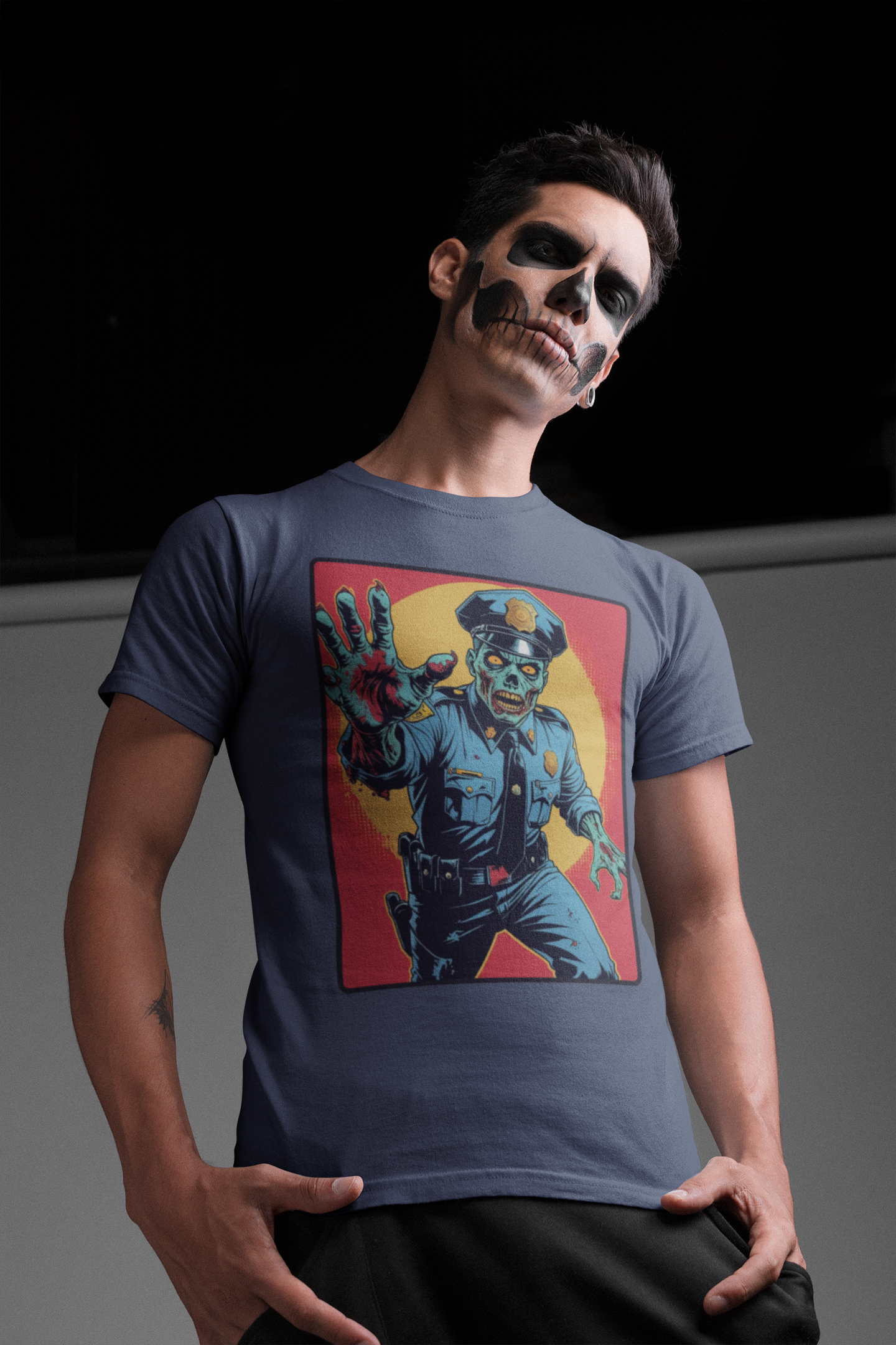 Police Officer Zombie Halloween T-Shirt - Unisex