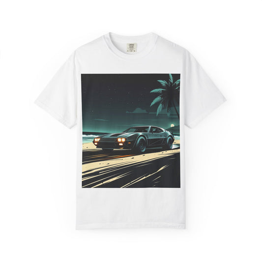 Car Driving Hawaiian Beach Night Unisex T-shirt
