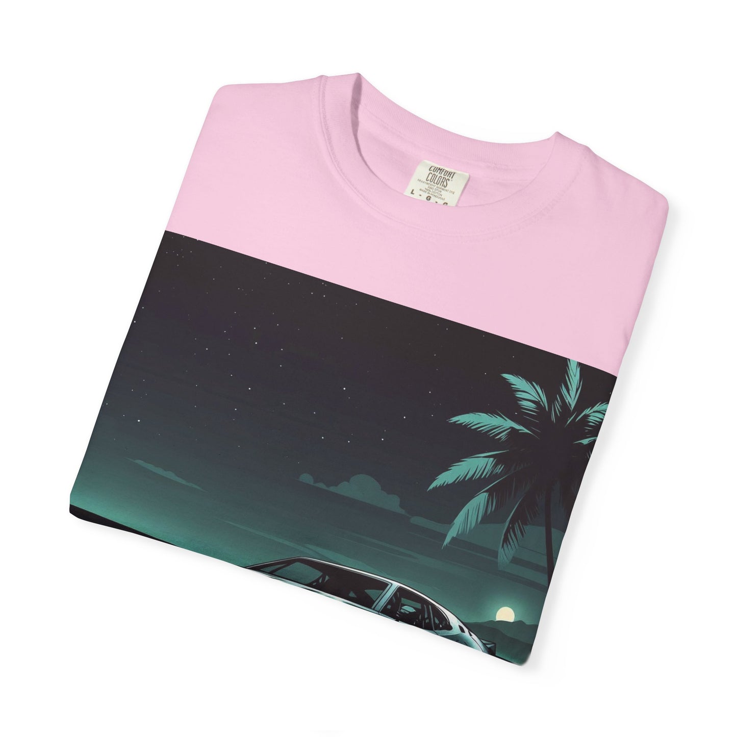Car Driving Hawaiian Beach Night Unisex T-shirt